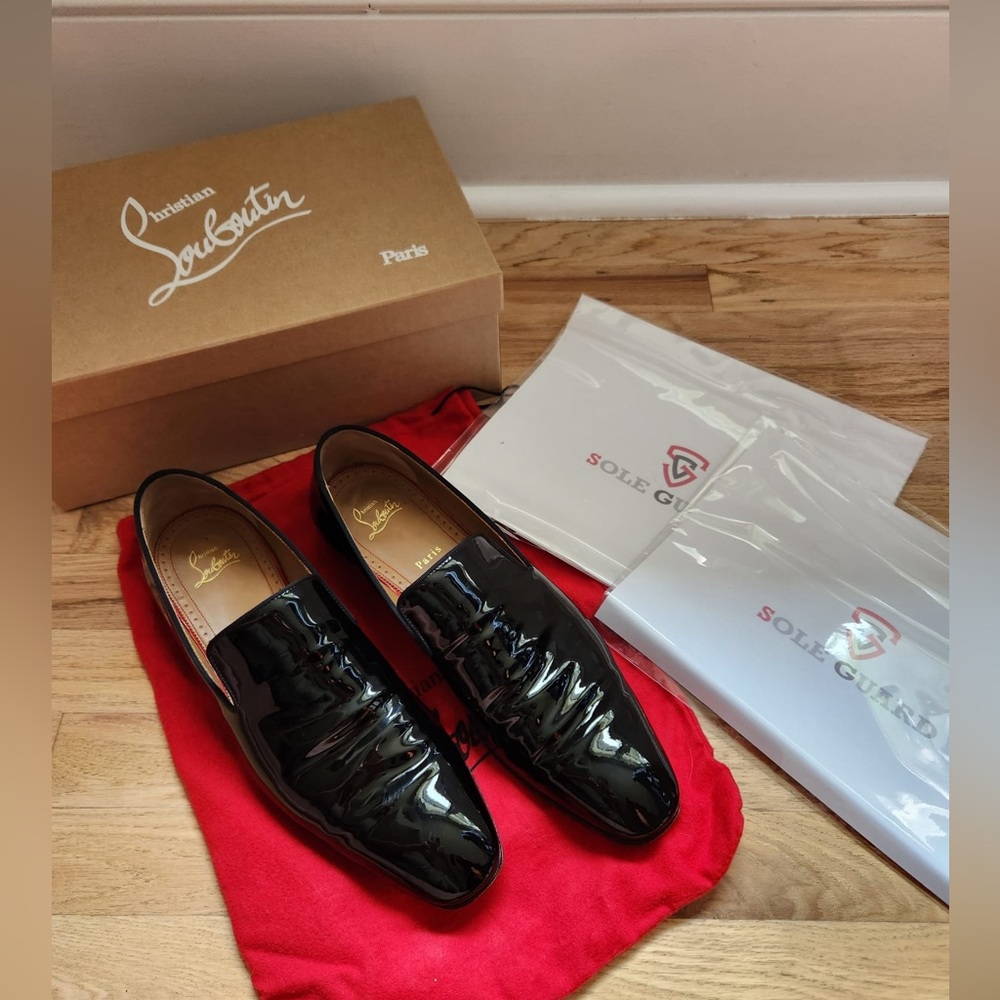 Christian Louboutin Black Dandelion Flat Loafers - Picture 4 of 6